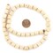 The Bead Chest Cream Triangular Faceted Natural Wood Beads 9mm White Large Hole 16 Inch Strand